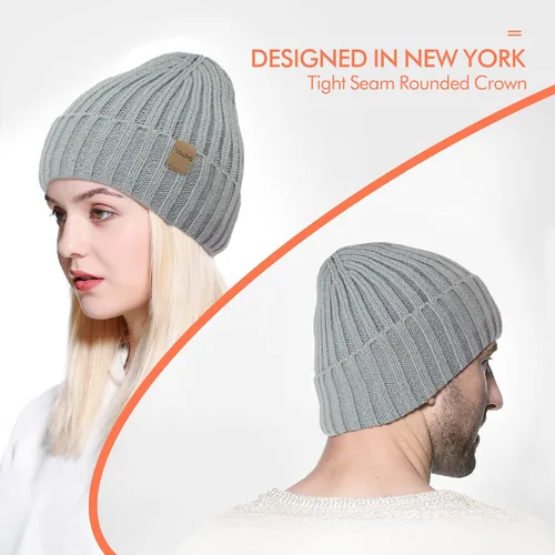 Miniatura 5 de zowya Ultrawarm Winter Beanie for Men & Women Thermal Lining Double-Layer Skully Thick Knit Beanie, 1-Hat