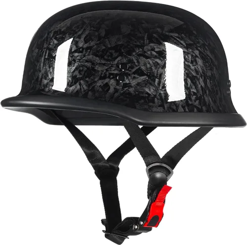Cascos de motocicleta de media cara, casco abierto de estilo alemán retro para adultos con aprobación DOT, Modelo-308