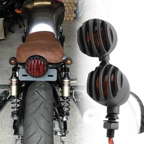 Miniatura 2 de DREAMIZER Señales de giro universales para motocicleta, luz indicadora de conducción negra, lámpara de freno para motos de motor y ATV - luz ámbar
