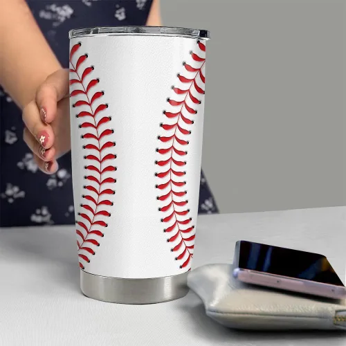 Miniatura 6 de SANDJEST Vaso de béisbol de 20 onzas con aislamiento de acero inoxidable, taza de viaje, vaso de béisbol para mujeres, hombres, mamá, regalos