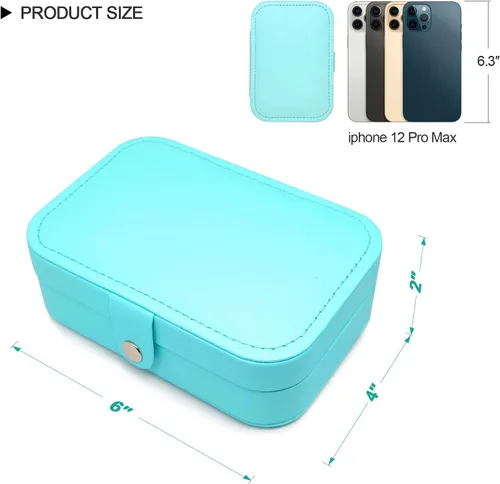 Miniatura 4 de Zoe sunny - Joyero para niñas, organizador de joyas, mini estuche de viaje, pequeño, portátil, para collares, pulseras, aretes, anillos