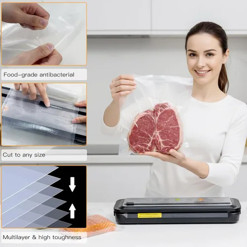 MegaWise Bolsas selladoras al vacío, 6 pulgadas de ancho y 19.6 pies de largo para aspiradora Megawise y otras marcas, perfectas para preparación de