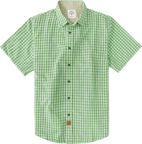 Miniatura 24 de Dubinik® Camisas de manga corta con botones para hombre, 100% algodón, a cuadros, camisas casuales con bolsillo