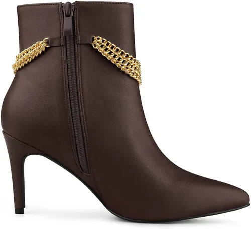 Miniatura 7 de Allegra K Botines de tacón de aguja puntiagudo para mujer, M
