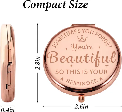 Miniatura 5 de XPENMULBOJA Día de San Valentín para ella, espejo de maquillaje 2026, espejo compacto para hija, mamá, amigas, ideas inspiradoras para esposa, San