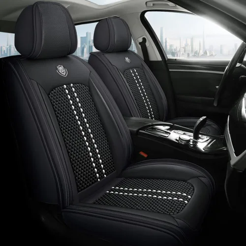 Miniatura 7 de Juego de 2 fundas de asiento delanteras para Volvo XC40 Recharge Pure Electric 2021-2023, fundas antideslizantes de seda de hielo y cuero
