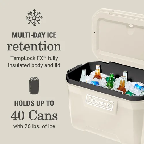 Miniatura 2 de Coleman Classic Series - Enfriador portátil aislado y resistente a las fugas, para exteriores, mantiene el hielo hasta 5 días, 52 cuartos de galón
