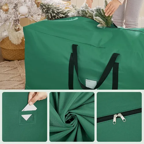 Miniatura 7 de SONGMICS Bolsa de almacenamiento para árbol de Navidad, contenedor de almacenamiento para árbol de festividades, hasta 7.5 pies, bolsa para soporte