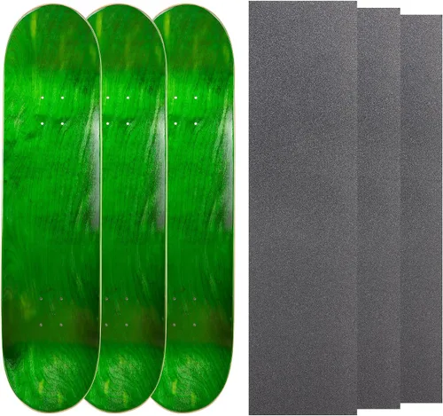 Miniatura 19 de Cal 7 Tablas de patineta de arce en blanco con cinta de agarre (paquete de 3, combinaciones)