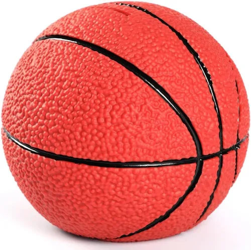 H&W Alcancía de baloncesto para niños, banco de monedas con temática de baloncesto inastillable, tamaño grande, regalo para niños (tamaño L)