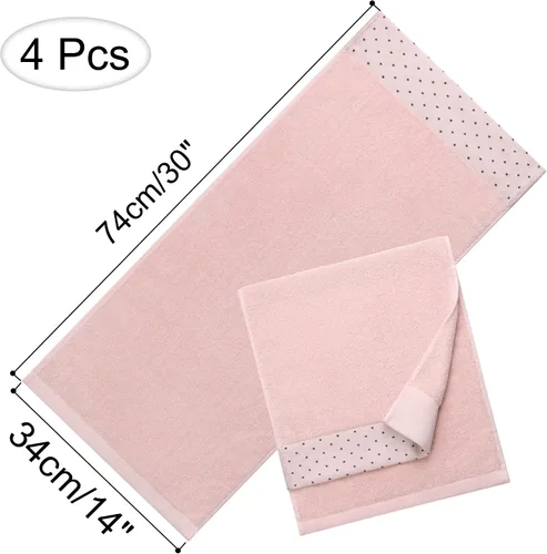 Miniatura 7 de PiccoCasa Toallas de mano rosas de lujo, toallas de mano de baño, suaves y absorbentes, 14 x 30 pulgadas, 100% algodón de 600 GSM, toallas