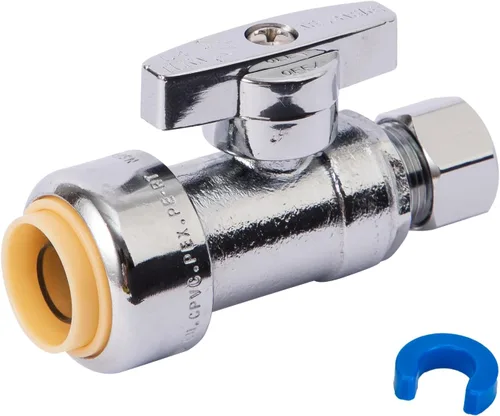 Miniatura 6 de SUNGATOR Válvula de parada en T de servicio, 1/2 pulgada Ptc x 1/2 pulgada Ptc x compresión de 1/4 de pulgada, sin plomo, válvula de agua de ajuste