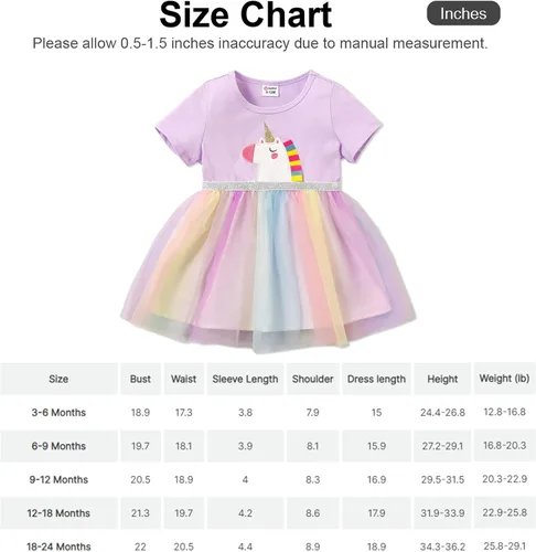 Miniatura 7 de PATPAT Infant Baby Girl Dresses Short Sleeve Tutu Dress Tulle Dress Flower Girl Party Birthday Princess Dresses
