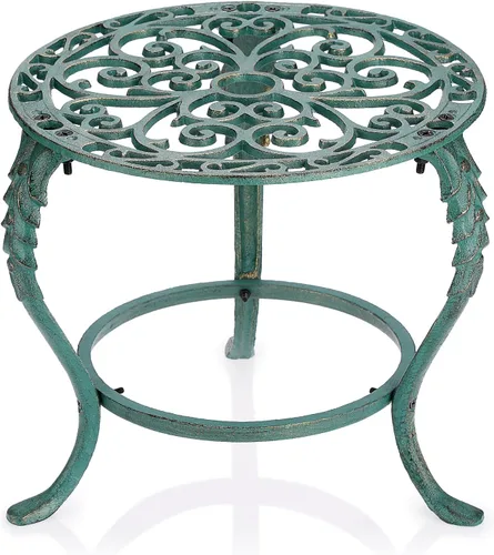 OwnMy Soporte para Plantas de Hierro Fundido Resistente Vintage de Hierro Forjado Portamacetas, Pedestal Decorativo Estante para Plantas en Maceta,