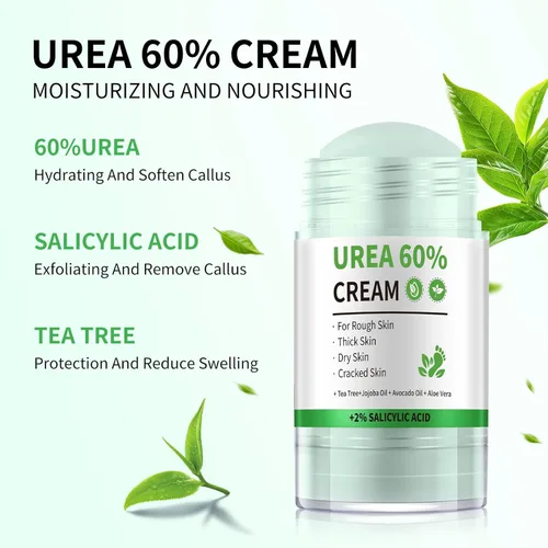 Miniatura 4 de Crema en barra 60% urea más 2% ácido salicílico, removedor de callos para pies, crema de urea 60% para pies agrietados, crema hidratante seca