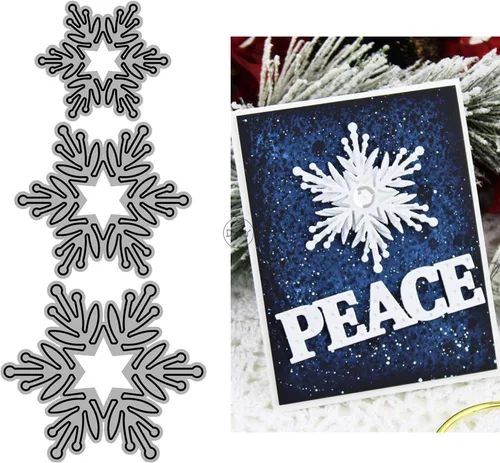 Miniatura 12 de DzIxY Hermosos troqueles de corte de metal con estrellas de árbol de Navidad para hacer tarjetas, juegos de troqueles de papel para grabar, álbum