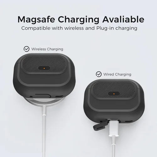 Miniatura 6 de TRONWIN Funda para AirPods Pro 2, [con bloqueo] Funda para AirPods Pro de una pieza (2ª/1ª generación), funda protectora completa de silicona suave
