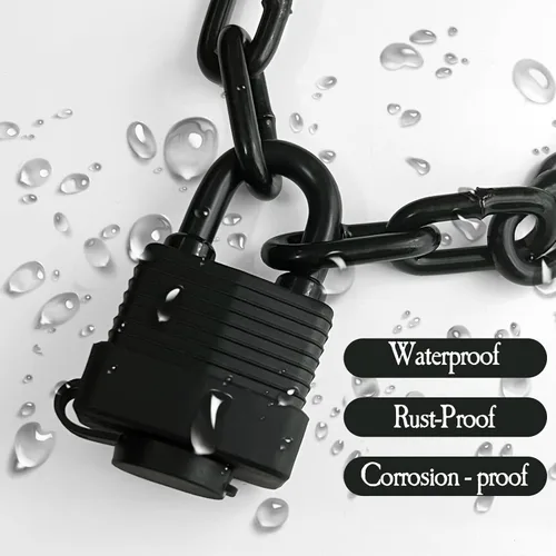 Miniatura 4 de Cerradura de cadena de seguridad, candado impermeable para exteriores con cadena, resistente a la intemperie con cadena para puerta, valla