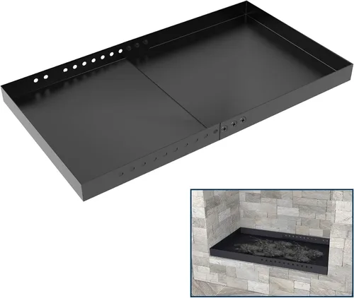 Miniatura 9 de Bandeja rectangular para chimenea, cenicero expandible para recoger cenizas, acero galvanizado con recubrimiento en polvo, soporte ajustable