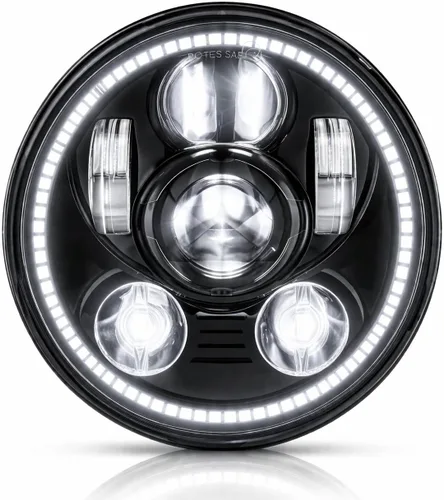 Eagle Lights 8900BG3H-SCOUT - Faro delantero de motocicleta Indian Scout con anillo de halo blanco, se adapta a 2015+ Scout 60, Scout and Scout