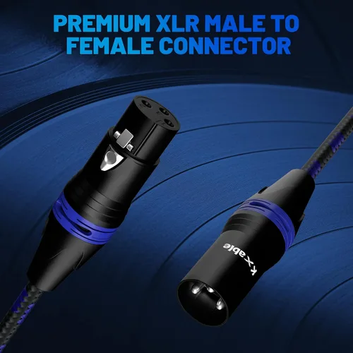 Miniatura 5 de XLR Cable de micrófono de 2 pies (paquete de 2, multicolor), cable de conexión de micrófono equilibrado de 3 pines macho a hembra, trenzado