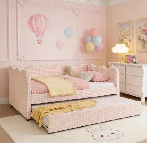 Miniatura 9 de Bellemave Cama nido de tamaño completo con cama corrediza, sofá cama, cama nido con cama corrediza para adultos, niños, niñas, adolescentes, cama