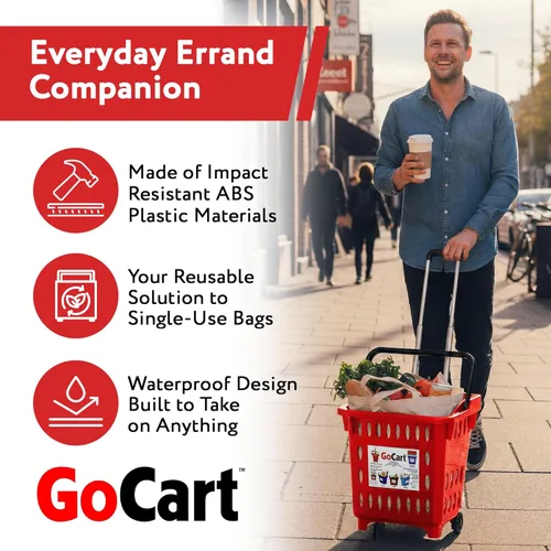 Miniatura 7 de DBEST PRODUCTS - Carrito para compras/ropa sucia Rojo