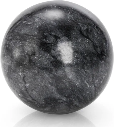 Miniatura 4 de Lyellfe Juego de 4 bolas Baoding de piedra de mármol, bolas de meditación de 2 pulgadas con caja, pelota de masaje de ejercicio chino para manos