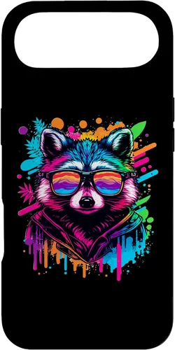 Miniatura 27 de Rainbow Raccoon Sunglasses Vaporwave Synthwave Retrowave Case for iPhone 17 Pro