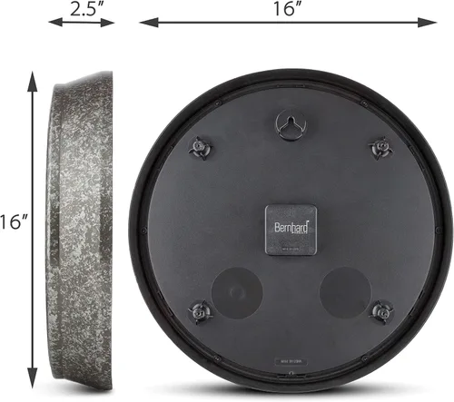Miniatura 7 de Bernhard Products Reloj de pared rústico de 14 pulgadas, silencioso, sin tictac, funciona con pilas, decorativo, texturizado, rústico, granja, gris