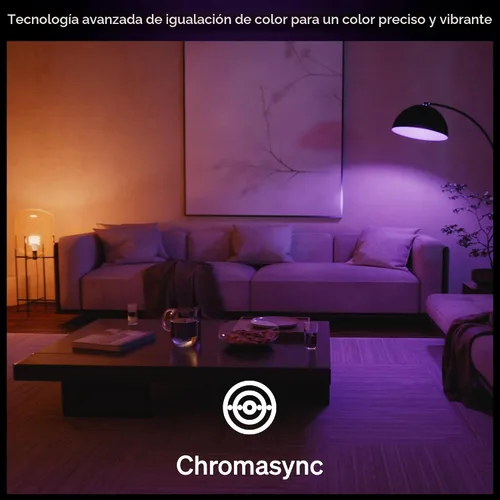 Miniatura 6 de Philips Hue Bombilla LED inteligente A19, 1 paquete, ambiente blanco y color, base E27, 9.5W, luz de espectro completo 1000K-20000K, 1100 lúmenes