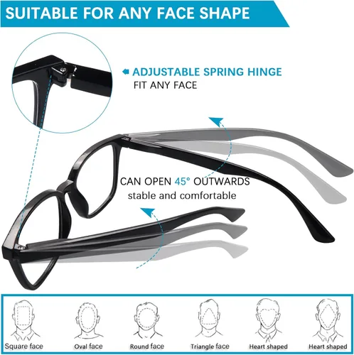 Miniatura 4 de Gafas de lectura para mujeres y hombres, para lectura de computadora, lentes de bloqueo de luz azul, lentes de bisagra de resorte