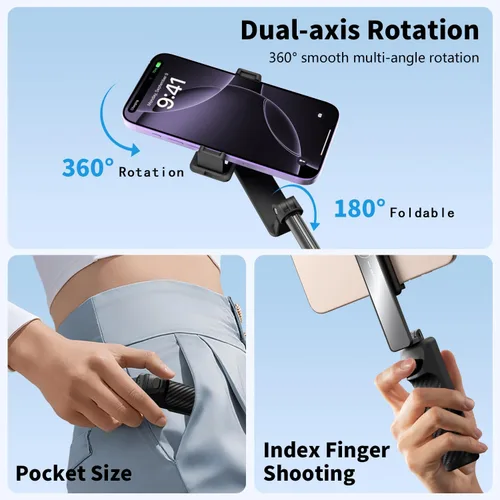 Miniatura 4 de yAyusi Mini trípode extensible para selfie stick con control remoto, trípode portátil de tamaño de bolsillo para iPhone, pequeño y compacto