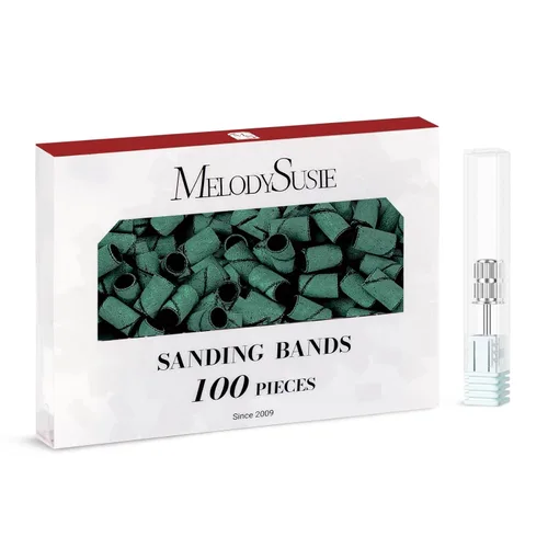 Miniatura 33 de MelodySusie - 100 bandas de lijado para brocas de uñas para lima eléctrica, de grano #80 grueso para limar uñas acrílicas, manicura y pedicura