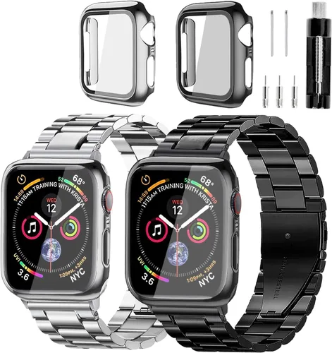 Correa y Caja de Acero Inoxidable Compatible con Apple Watch iWatch Ultra Series 11 10 9 8 7 6 5 4 3 2 1 SE 49mm 45mm 46mm 44mm 42mm 41mm 40mm 38mm,