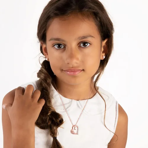 Miniatura 4 de Anoup Collar con inicial de unicornio, chapado en oro de 14 quilates, hipoalergénico con circonita cúbica, colgante de diamante simulado, joyería
