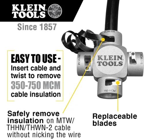 Miniatura 2 de Klein Tools 21050 Pelador de cable grande (750-350 MCM)