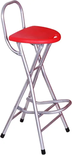 Miniatura 6 de Taburetes plegables portátiles para adultos, taburete plegable de 28 pulgadas, taburetes altos para interiores con asa, taburete de bar de plástico