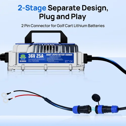 Miniatura 8 de DC HOUSE Cargador de batería de litio de 36 V 25 A, cargador rápido de 900 W, eficiencia de carga ≥ 93%, resistente al agua anticaídas