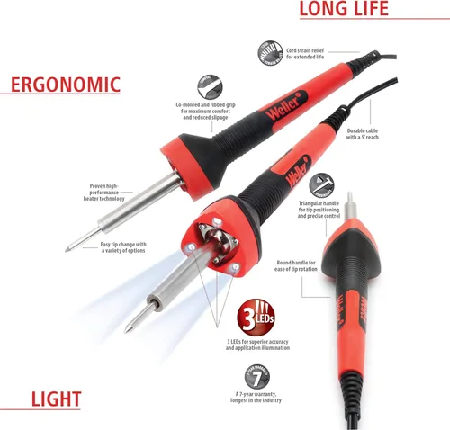Miniatura 4 de Weller SP80NUS Soldador con luces LED, resistente, negro y rojo