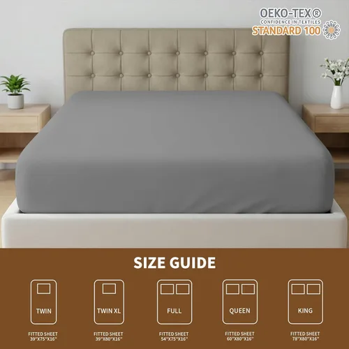 Miniatura 6 de HBHLFZ Sábana Bajera Ajustable Twin XL Solamente, Sábana Inferior Suave y Transpirable - 39"x80" Bolsillos Profundos Sábana Bajera Ajustable