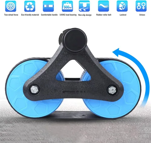 Miniatura 4 de Springback Wheels - Rodillo para ejercitador abdominal azul silencioso, equipo de fitness para gimnasio en casa, entrenamiento de fuerza de núcleo