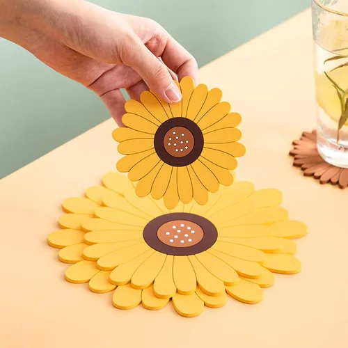 Miniatura 3 de Sunflower Trivet Mat Silicone Hot Pot Holder Hot Pads for Table and Countertop, Soft Rubber Multi-Use Trivets for Pots & Hot Dish, Non Slip Coasters