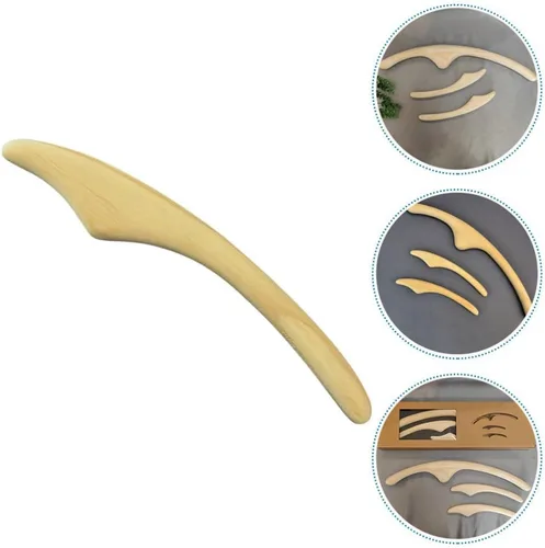 Miniatura 3 de minkissy Varita de masaje facial de 8.85 pulgadas para esculpir madera para cara y cuerpo, herramienta Gua Sha para estimular el flujo sanguíneo