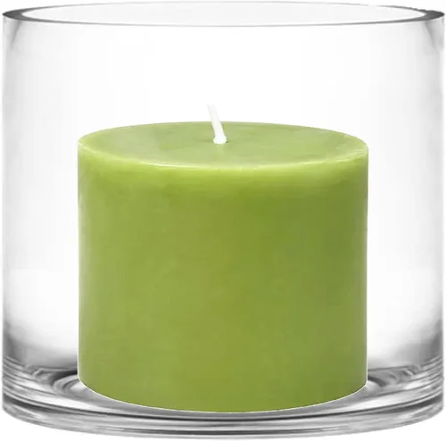 Miniatura 9 de CYS Excel Jarrón cilíndrico de vidrio – 7 pulgadas de ancho x 6 pulgadas de alto Mejor para velas de pilar de 3 pulgadas y velas flotantes