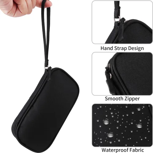 Miniatura 5 de Organizador universal de cables, bolsa de accesorios electrónicos para cargador, teléfono, tarjetas de memoria y dispositivos de viaje (negro)