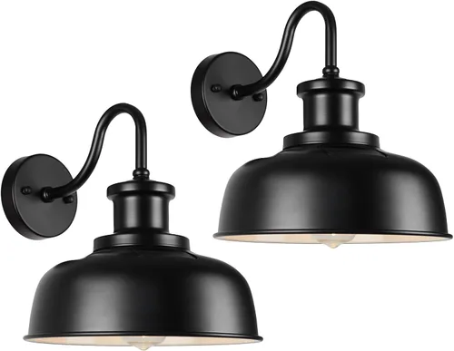 Miniatura 12 de Luz solar de granero para exterior, luces de pared al aire libre del atardecer al amanecer, funciona con energía solar, aplique de pared exterior