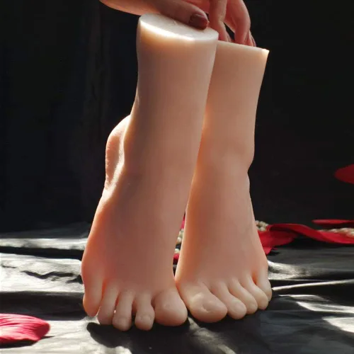 Miniatura 5 de Pie de maniquí de silicona, 1 par de juguetes femeninos de tamaño real, modelo de pie de niña, modelo de arte de cultura, pie de simulación