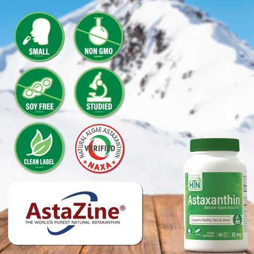 Miniatura 3 de Health Thru Nutrition Astaxantina Triple Strength 12mg Suplemento 30 cápsulas blandas AstaZine de algas cultivadas orgánicamente en agua prístina