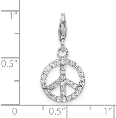 Miniatura 4 de Abalorio de plata de ley 925 con circonita cúbica y cierre de mosquetón